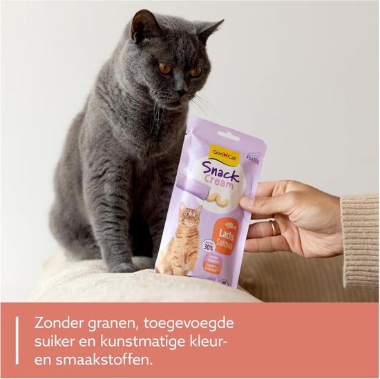 Gimcat Snack Cream Somonlu Ek Besin Kedi Ödülü 6 x 15 Gr - 3