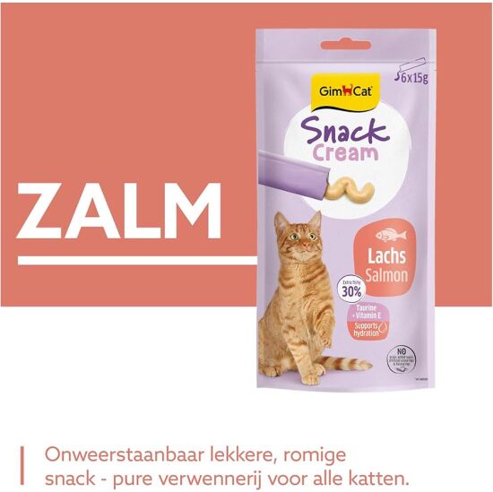 Gimcat Snack Cream Somonlu Ek Besin Kedi Ödülü 6 x 15 Gr - 2