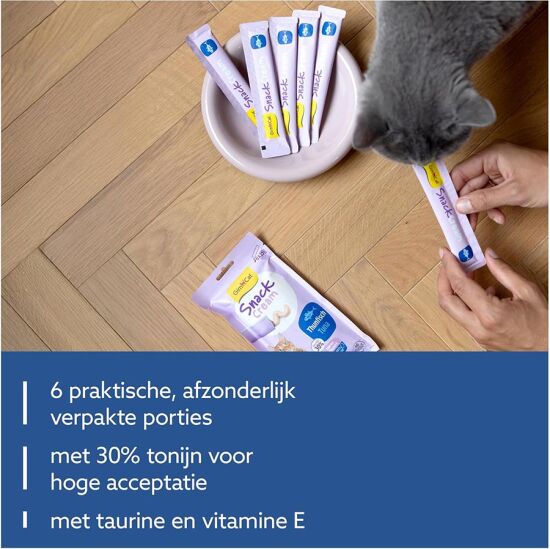 Gimcat Snack Cream Ton Balıklı Kedi Ödülü 6 x 15 Gr - 4