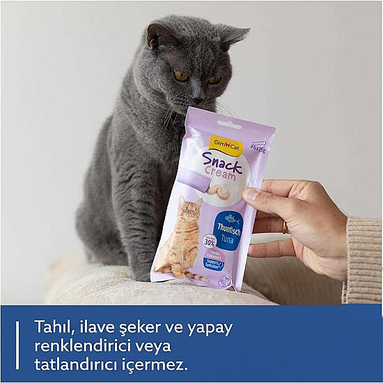 Gimcat Snack Cream Ton Balıklı Kedi Ödülü 6 x 15 Gr - 3