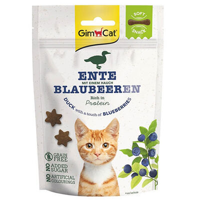 GimCat Soft Snacks Ördek ve Yaban Mersini Tahılsız Kedi Ödülü 60 Gr