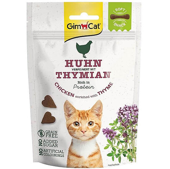 GimCat Soft Snacks Tavuk Etli ve Kekik Tahılsız Kedi Ödülü 60 Gr - 1