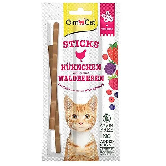 Gimcat Sticks Tavuk ve Yaban Meyveli Kedi Ödül Çubuğu 15 Gr - 3 lü Paket - 1