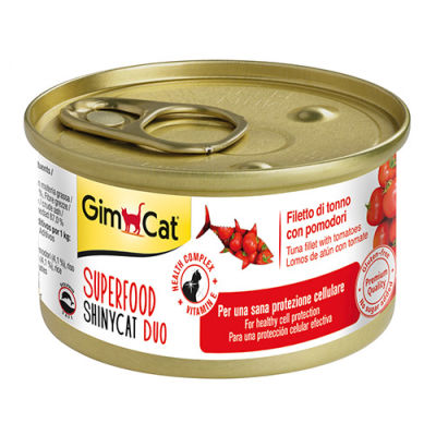 GimCat Superfood Shinycat Fileto Ton Balıklı ve Domates Kedi Konservesi 70 Gr