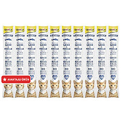 Gimcat Tahılsız Somon ve Alabalık Kedi Ödül Çubukları 10 Parça 5 Gr x 10 Adet (50 Gr) - GimCat