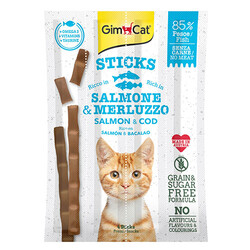 GimCat - Gimcat Tahılsız Somon ve Atlantik Morina Balıklı Kedi Ödül Çubukları 4 Parça (20 Gr)