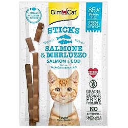Gimcat Tahılsız Somon ve Atlantik Morina Balıklı Kedi Ödül Çubukları 4 Parça (20 Gr) - GimCat