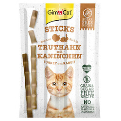 GimCat - Gimcat Sticks Hindi ve Tavşan Etli Tahılsız Kedi Ödül Çubukları 4 Parça ( 20 Gr )