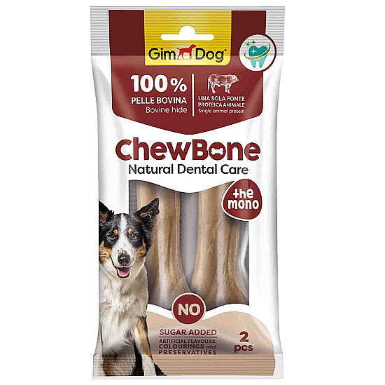 Gimdog Chew Bone Naturel Press Çiğneme Kemiği Köpek Ödülü (2 Li Paket) 120 Gr - 14 Cm - 1