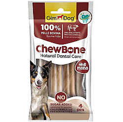 Gimdog Chew Bone Naturel Press Çiğneme Kemiği Köpek Ödülü (4 Lü Paket) 80 Gr - 9 Cm - GimDog