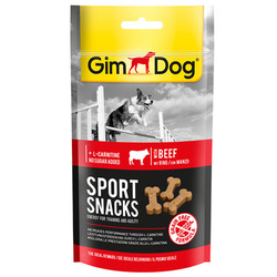 GimDog - Gimdog Sport Snacks Biftek L-Carnitinli Tahılsız Ödül Tableti 60 Gr
