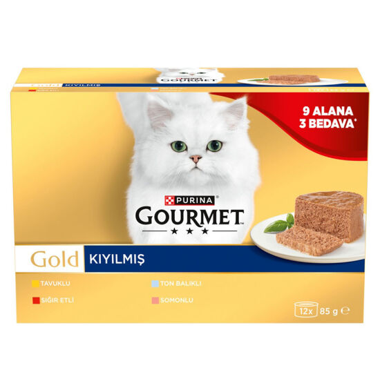 Gourmet Gold Box Kıyılmış Seri Kedi Yaş Maması 85 Gr x 12 Adet ( 12 Al 9 Öde) - 1