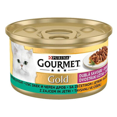 Gourmet Gold Çifte Lezzet Ciğer ve Tavşanlı Kedi Maması 85 Gr