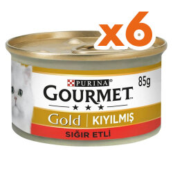Gourmet Gold Kıyılmış Sığır Etli Kedi Maması 85 Gr x 6 Adet - Gourmet