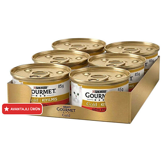 Gourmet Gold Kıyılmış Sığır Etli Kedi Maması 85 Gr x 6 Adet - 1