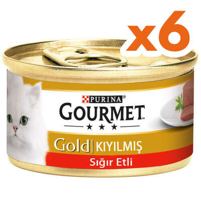 Gourmet Gold Kıyılmış Sığır Etli Kedi Maması 85 Gr x 6 Adet
