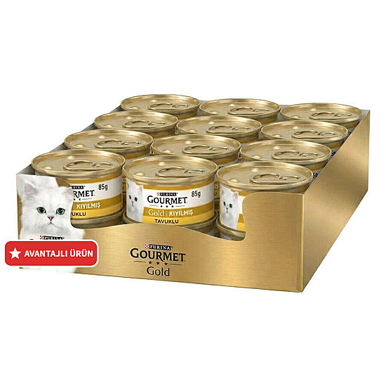 Gourmet Gold Kıyılmış Tavuklu Konserve Kedi Maması 85 Gr x 24 Adet - 1