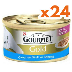 Gourmet - Gourmet Gold Okyanus Balıklı ve Sebzeli Kedi Maması 85 Gr - (24 Adet)
