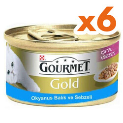 Gourmet - Gourmet Gold Okyanus Balıklı ve Sebzeli Kedi Maması 85 Gr x 6 Adet