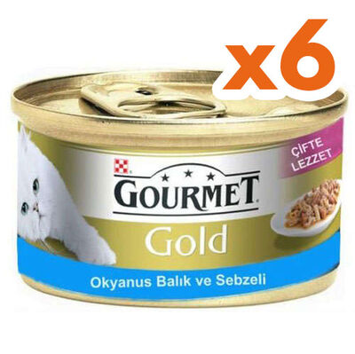 Gourmet Gold Okyanus Balıklı ve Sebzeli Kedi Maması 85 Gr x 6 Adet
