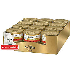 Gourmet Gold Parça Etli Soslu Sığır Etli Kedi Konservesi 85 Gr x 24 Adet - Gourmet
