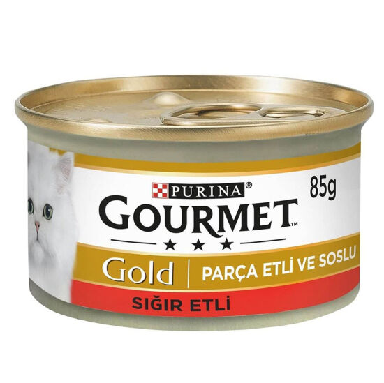 Gourmet Gold Parça Etli Soslu Sığır Etli Kedi Konservesi 85 Gr x 6 Adet - 2