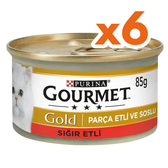 Gourmet Gold Parça Etli Soslu Sığır Etli Kedi Konservesi 85 Gr x 6 Adet - 2