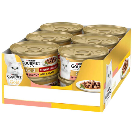 Gourmet Gold Parça Etli Soslu Somon ve Tavuk Kedi Konservesi 85 Gr x 24 Adet - 7