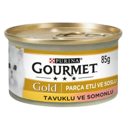 Gourmet Gold Parça Etli Soslu Somon ve Tavuk Kedi Konservesi 85 Gr x 6 Adet - 2