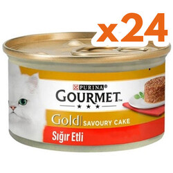 Gourmet - Gourmet Gold Savoury Cake Sığır Eti Kedi Konservesi 85 Gr - ( 24 Adet )