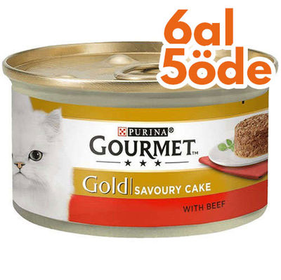 Gourmet Gold Savoury Cake Sığır Eti ve Domatesli Kedi Konservesi 85 Gr - 6 Al 5 Öde