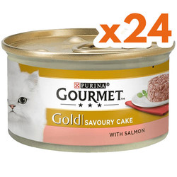 Gourmet - Gourmet Gold Savoury Cake Somonlu Kedi Konservesi 85 Gr - ( 24 Adet )