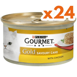 Gourmet Gold Savoury Cake Tavuk ve Havuçlu Kedi Konservesi 85 Gr - ( 24 Adet ) - Thumbnail