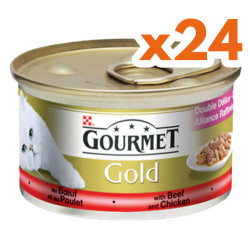 Gourmet - Gourmet Gold Soslu Sığır Etli Tavuklu Kedi Konservesi 85 Gr - (24 Adet)