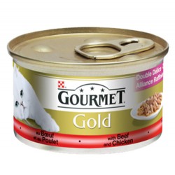 Gourmet - Gourmet Gold Soslu Sığır Etli Tavuklu Kedi Konservesi 85 Gr