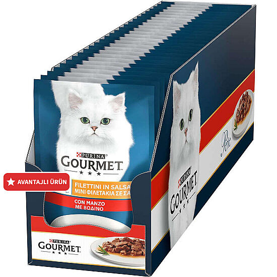 Gourmet Perle Izgara Sığır Etli Yaş Kedi Maması 85 Gr - 26 Adet - 1