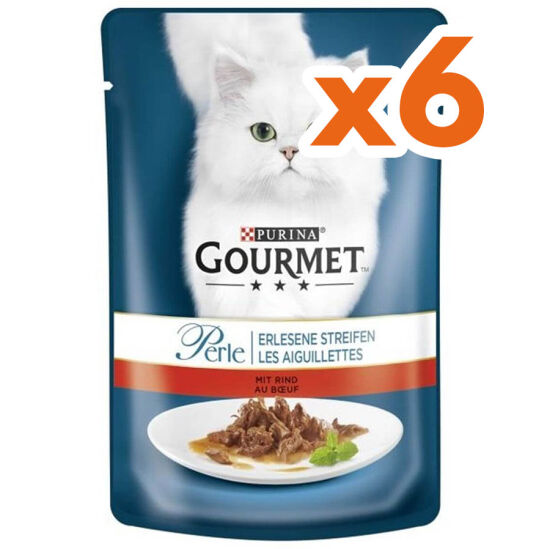 Gourmet Perle Izgara Sığır Etli Yaş Kedi Maması 85 Gr x 6 Adet - 1