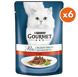 Gourmet Perle Izgara Sığır Etli Yaş Kedi Maması 85 Gr x 6 Adet - Gourmet