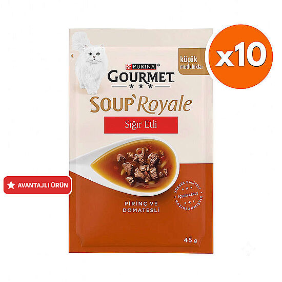 Gourmet Soup Royale Sığır Etli Kedi Çorbası 45 Gr x 10 Adet - 1