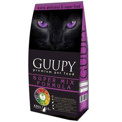 Guupy - Guupy Super Mix Renkli Taneli Yetişkin Kedi Maması 15 Kg
