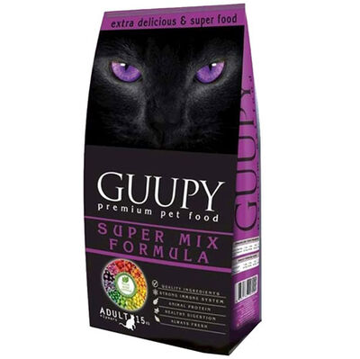 Guupy Super Mix Renkli Taneli Yetişkin Kedi Maması 15 Kg