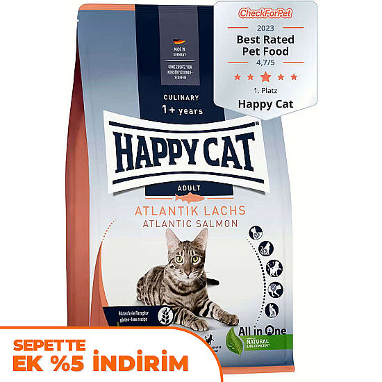 Happy Cat Atlantic Lachs Somonlu Kedi Maması 10 Kg - 1
