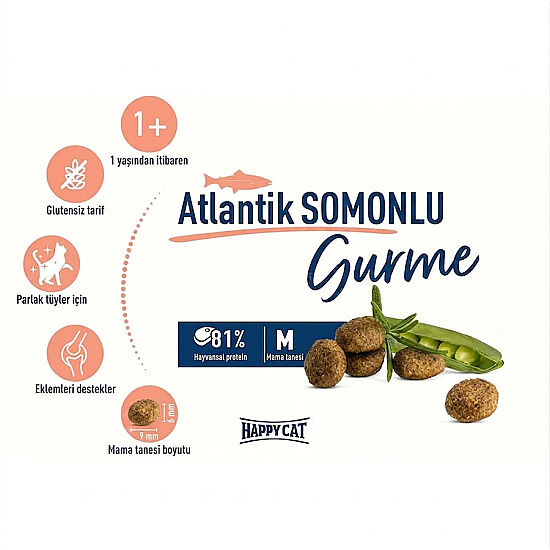 Happy Cat Atlantic Lachs Somonlu Kedi Maması 10 Kg - 4