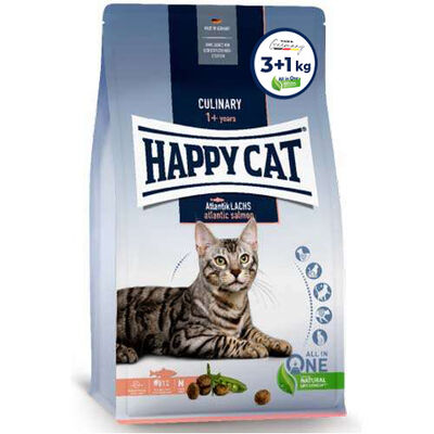 Happy Cat Atlantic Lachs Somonlu Kedi Maması 3 + 1 Kg + Biopet 25 ml Malt