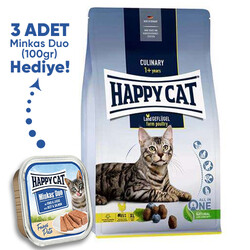 Happy Cat - Happy Cat Culinary Land Geflügel Kümes Hayvanlı Kedi Maması 10 Kg + 3 Adet Happy Cat 100 Gr Yaş Mama