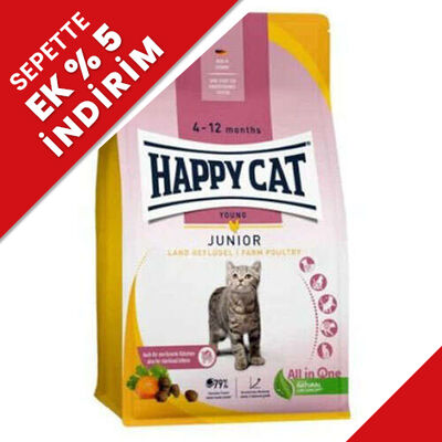 Happy Cat Junior Kümes Hayvanlı Yavru Kedi Maması 4 Kg Happy Cat Junior Kümes Hayvanlı Yavru Kedi Maması 4 Kg