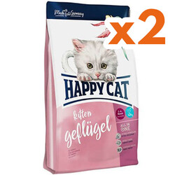 Happy Cat Kitten Kümes Hayvanı ve Somonlu Yavru Kedi Maması 300 + 300 Gr + 2 Adet Yaş Mama - Happy Cat
