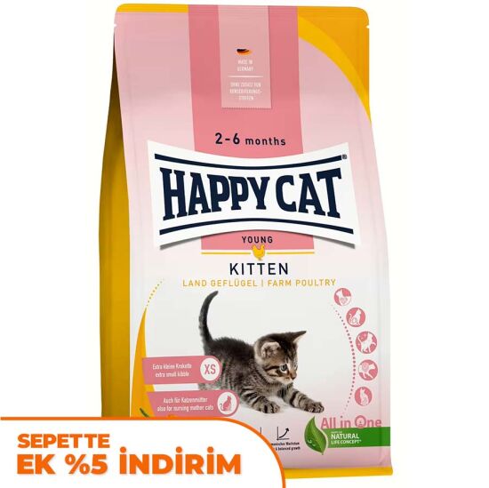 Happy Cat Kitten Kümes Hayvanı Yavru Kedi Maması 4 Kg - 1