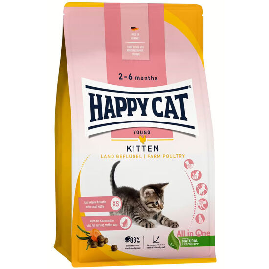 Happy Cat Kitten Kümes Hayvanı Yavru Kedi Maması 4 Kg + 2 Adet Favor Kuzu Kedi Konservesi 400 Gr - 2