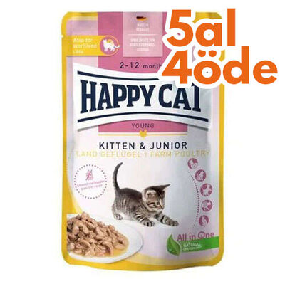 Happy Cat Meat in Sauce Kitten Junior Kümes Hayvanlı Kedi Yaş Maması 85 Gr - 5 Al 4 Öde - 1